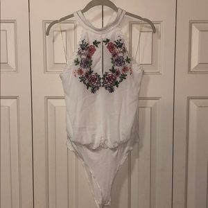 White floral bodysuit